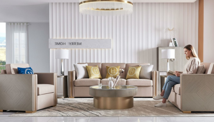Zestaw sofowy Podkładka 311 miejsce do siedzenia Set Design Sofy Kanapy Włókienniczy Modern Ustawić