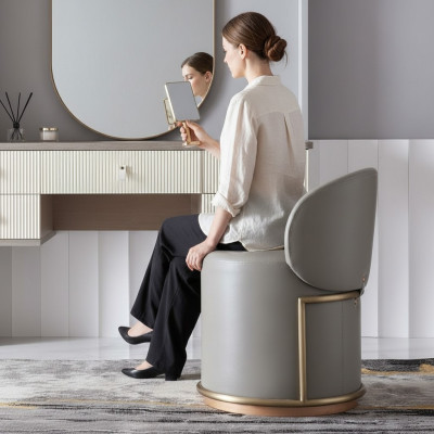 Stołek Design Podkładka Podnóżek Ottoman Siedziba Skóra Szezlong Pufa
