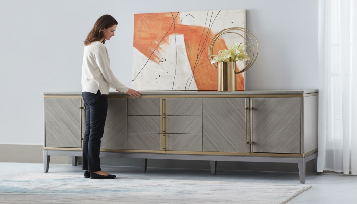 Design Kredens Kredens Decor Szafka boczna niska Szafa Living Pokój Półka