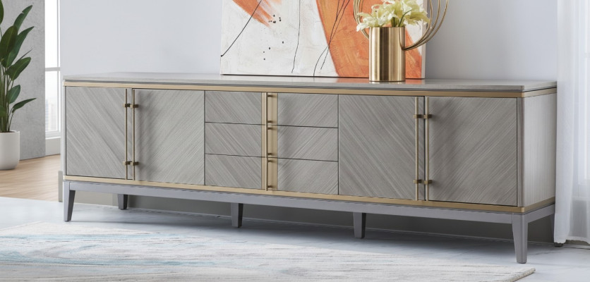 Design Kredens Kredens Decor Szafka boczna niska Szafa Living Pokój Półka