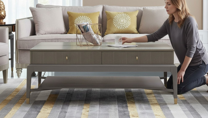 Klasyczny stolik kawowy Stolik Design Sofa Salon Drewno