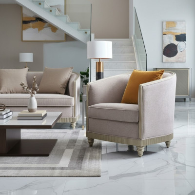 Fotel Design Couch Sofa Relaks Włókienniczy Lounge Club Podkładka miejsce siedzące Luksusowa jednoosobowa sofa