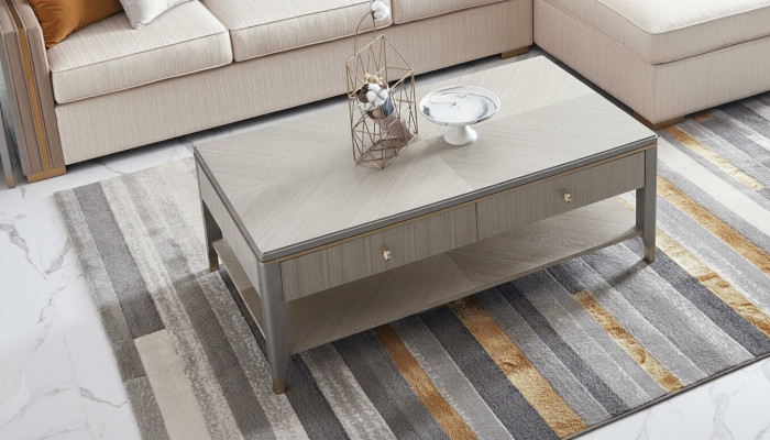 Klasyczny, luksusowy designerski stolik kawowy, dekoracyjna sofa do salonu, stolik boczny