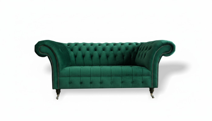 Chesterfield Green 2 miejsce do siedzenia Kanapa Podkładka Sofy Kanapy Design Sofa Club Włókienniczy