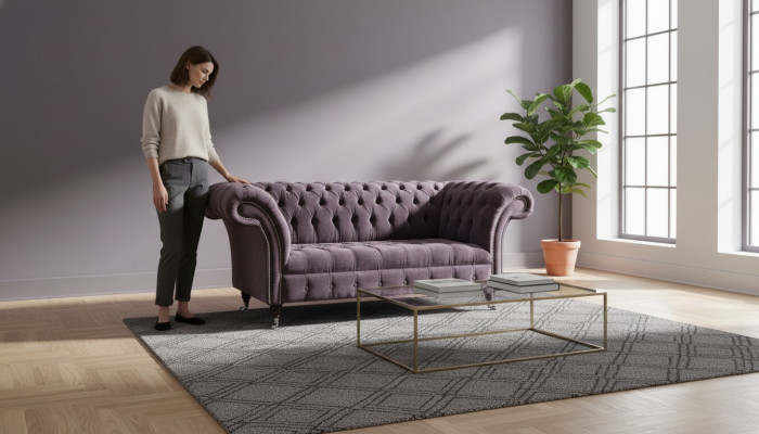 Chesterfield Sofa Kanapa Podkładka Sofy Classic 2 Siedziba Siedziba Aksamit dwumiejscowa