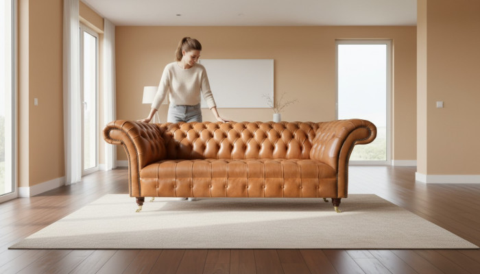 Chesterfield Design Luxury Podkładka Sofa Kanapa Siedziba Włókienniczy Ustawić Skóra