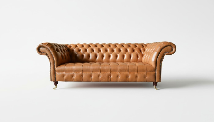 Chesterfield Design Luxury Podkładka Sofa Kanapa Siedziba Włókienniczy Ustawić Skóra