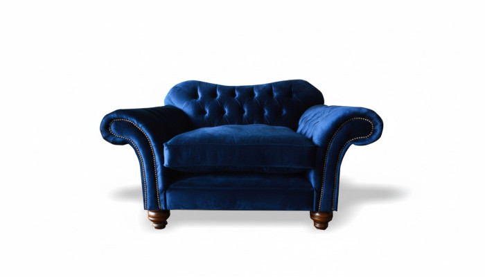 EarsFotel Fotel Television Design Podkładka Sofa Kanapa Chesterfield Włókienniczy Niebieski