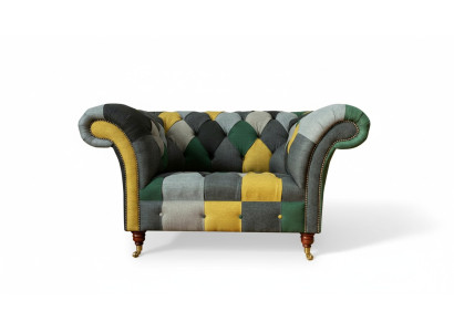 Chesterfield Fotel TV Couch 1,5 miejsce do siedzenia Sofa Włókienniczy Material Couches Podkładka