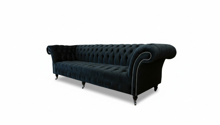 Chesterfield Sofa 4 miejsce do siedzenia Duża Podkładka Design Couches Sofy Ustawić