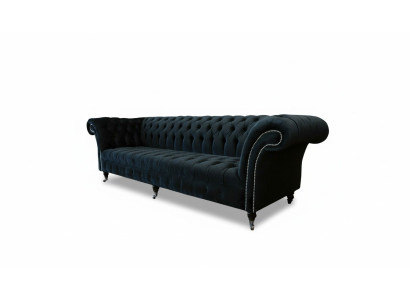 Chesterfield Sofa 4 miejsce do siedzenia Duża Podkładka Design Couches Sofy Ustawić