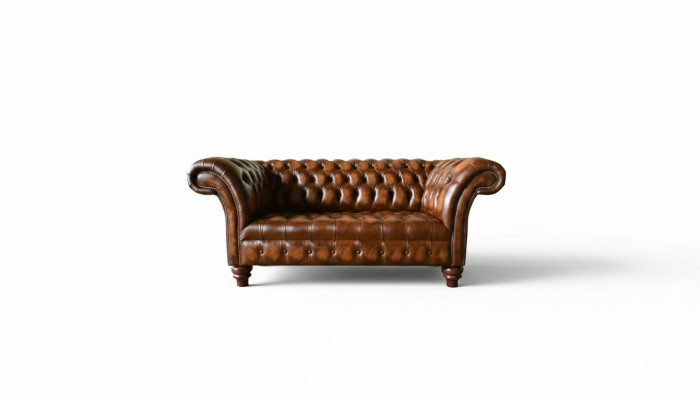 Design Chesterfield Sofa 2 miejsce do siedzenia Brown Couch Podkładka Sofy Sofa do Salonu Nowość