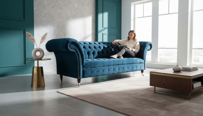 Chesterfield Sofa miejsce do siedzenia Couch Modern Podkładka Siedziba Ustawić Włókienniczy