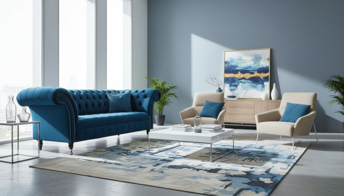 Chesterfield Sofa miejsce do siedzenia Couch Modern Podkładka Siedziba Ustawić Włókienniczy
