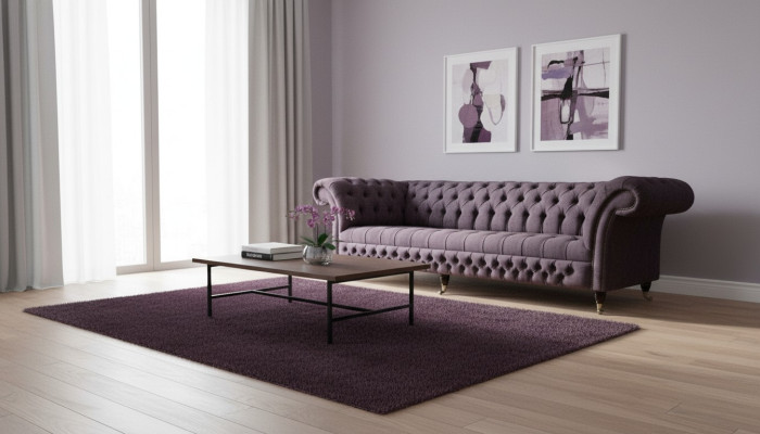 xxl Duża Sofa Couch Chesterfield 265cm Podkładka Sofy 4 miejsce do siedzenia Skóra