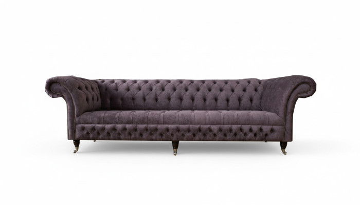 xxl Duża Sofa Couch Chesterfield 265cm Podkładka Sofy 4 miejsce do siedzenia Skóra