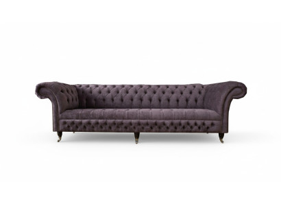 xxl Duża Sofa Couch Chesterfield 265cm Podkładka Sofy 4 miejsce do siedzenia Skóra