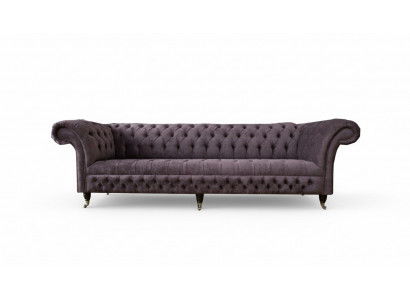 xxl Duża Sofa Couch Chesterfield 265cm Podkładka Sofy 4 miejsce do siedzenia Skóra