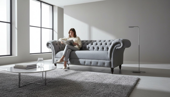 xxl duża Sofa 3 miejsce do siedzenia Kanapa Chesterfield Podkładka Ustawić Siedziba Materiał Włókienniczy