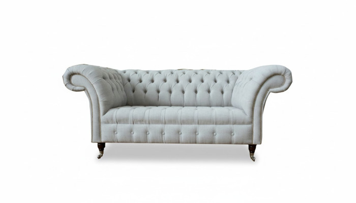 Chesterfield 2 miejsce do siedzenia Salon Sofa Sofa Podkładka Włókienniczy Materiał Ustawić Nowy