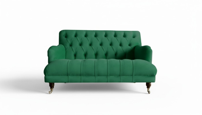 Chesterfield Fotel Couch Podkładka Sofa Couches 1,5 miejsce siedzące Single Seater Green Włókienniczy