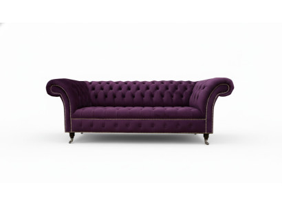 XXL Sofa 3 miejsce do siedzenia Sofa Podkładka Chesterfield Siedziba Ustawić Włókienniczy Skóra