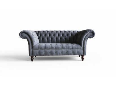 Chesterfield 3 miejsce do siedzenia Salon Kanapa Sofa Podkładka Siedziba Włókienniczy Ustawić Gray