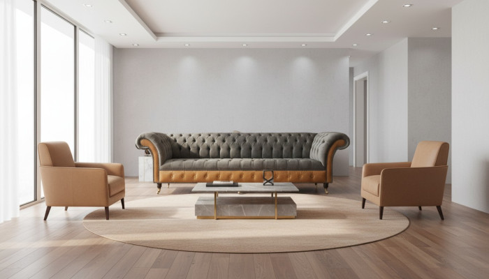Sofy xxl Chesterfield Podkładka Design Luxury Sofa 4 miejsce do siedzenia Skórzane kanapy