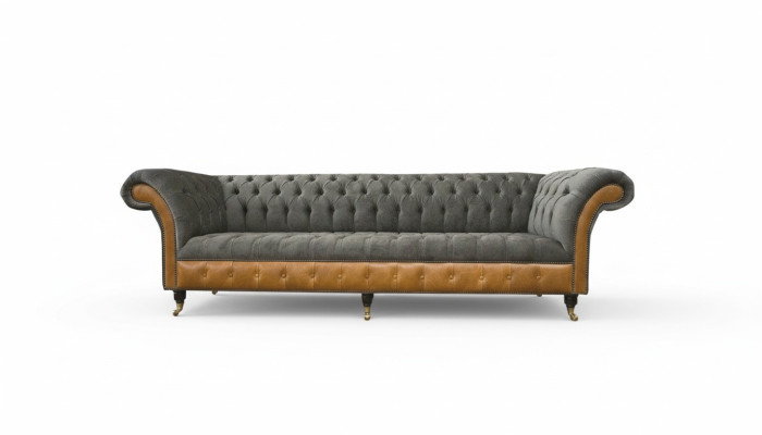 Sofy xxl Chesterfield Podkładka Design Luxury Sofa 4 miejsce do siedzenia Skórzane kanapy