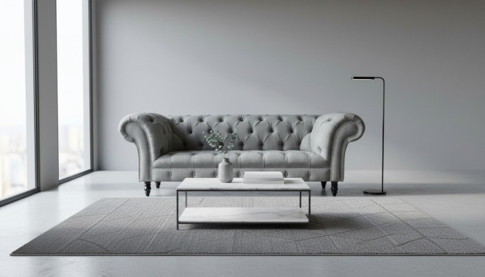 Chesterfield 3 miejsce do siedzenia Designerska Sofa Podkładka Sofy Kanapy Materiał Włókienniczy