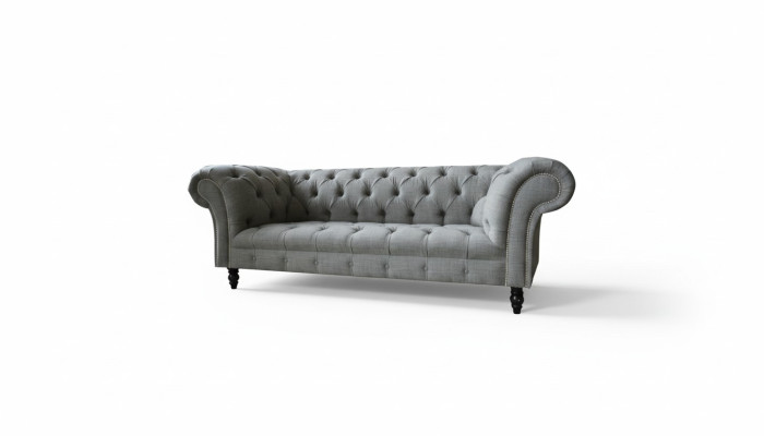 Chesterfield 3 miejsce do siedzenia Designerska Sofa Podkładka Sofy Kanapy Materiał Włókienniczy