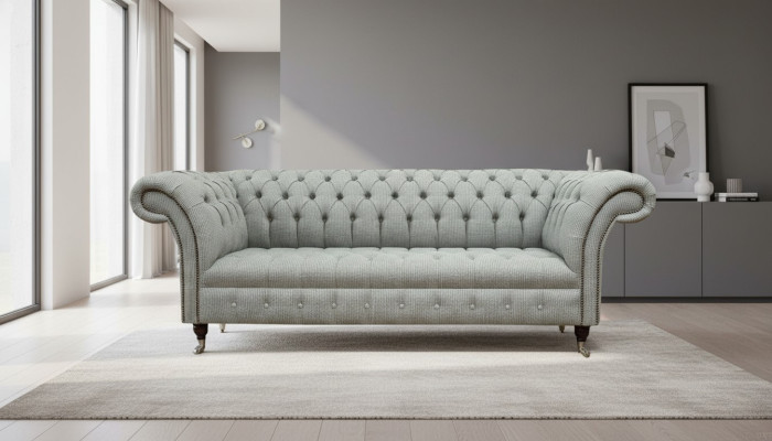 Chesterfield 3 miejsce do siedzenia Designerska Sofa Sofy Podkładka Kanapy Materiał Włókienniczy