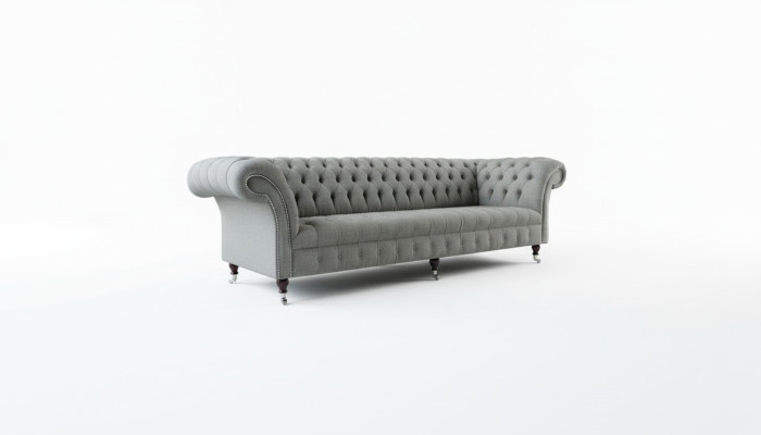 xxl Duża Sofa Couch Chesterfield 265cm Podkładka Sofy 4 miejsce do siedzenia Włókienniczy Modern