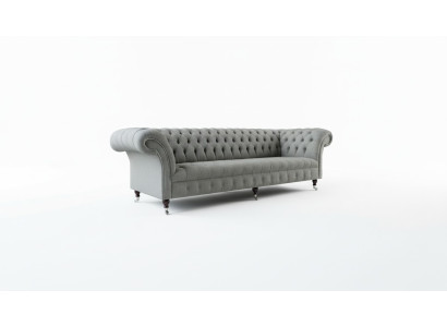 xxl Duża Sofa Couch Chesterfield 265cm Podkładka Sofy 4 miejsce do siedzenia Włókienniczy Modern