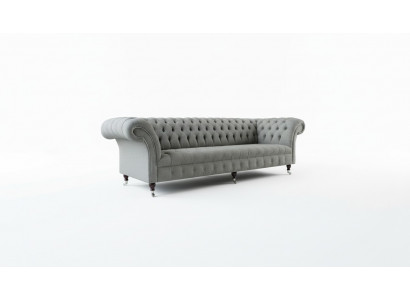 xxl Duża Sofa Couch Chesterfield 265cm Podkładka Sofy 4 miejsce do siedzenia Włókienniczy Modern