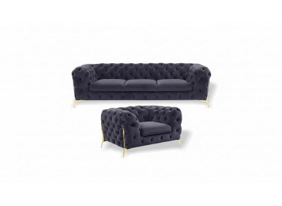 Włochy Meble Zestaw sofowy 3+1 miejsce do siedzenia Design Sofa Podkładka Kanapy Chesterfield