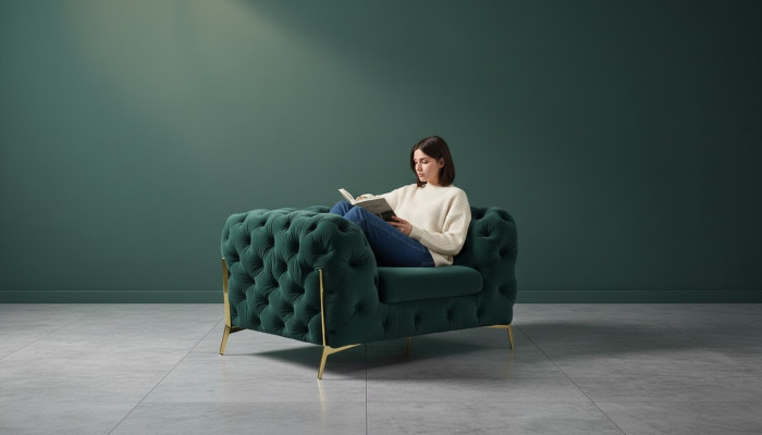 Chesterfield EarsFotel Fotel 1 miejsce siedzące Sofa Kanapa Podkładka Couchen Włókienniczy Nowość