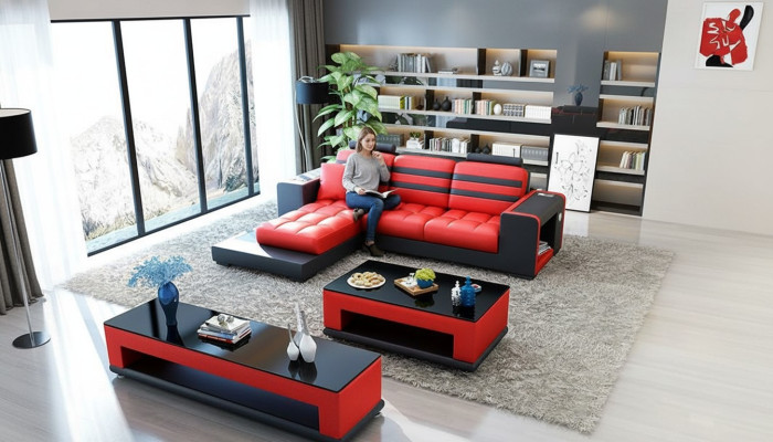 Narożnikowa kanapa Podkładka Ustawić Żywy krajobraz Designerska sofa w kształcie litery L Narożnikowa kanapa luksusowa