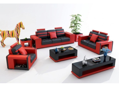 Luksusowy Zestaw sofowy 3+2+1 miejsce do siedzenia Żywy krajobraz Sofa Couch Podkładka Ustawić Sofy Skóra