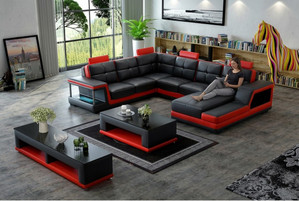Żywy krajobraz U Form Narożnikowa kanapa stolik kawowy Kredens Design Duża Sofa Nowość