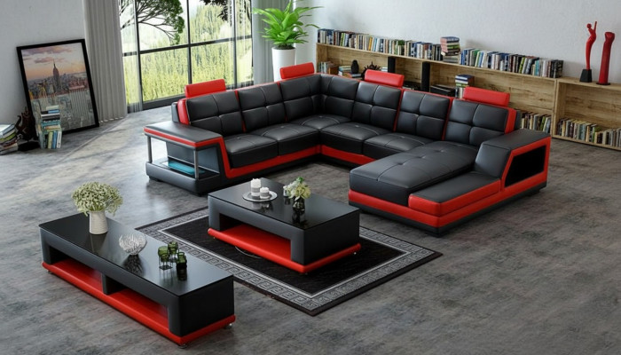 Żywy krajobraz U Form Narożnikowa kanapa stolik kawowy Kredens Design Duża Sofa Nowość