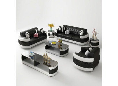 Nowoczesny Luksusowy Zestaw sofowy 3+2+1 miejsce do siedzenia Zestaw Design Sofa Podkładka Kanapy Kanapa Nowość