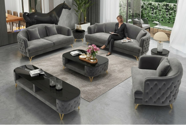 Luksusowy Zestaw sofowy Kanapa Zestaw Podkładek Siedziba Sofa Obcios 321 Siedziba 3-częściowa.