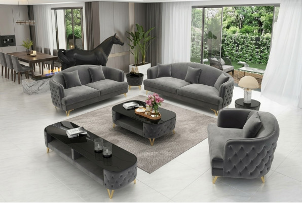 Luksusowy Zestaw sofowy Kanapa Zestaw Podkładek Siedziba Sofa Obcios 321 Siedziba 3-częściowa.