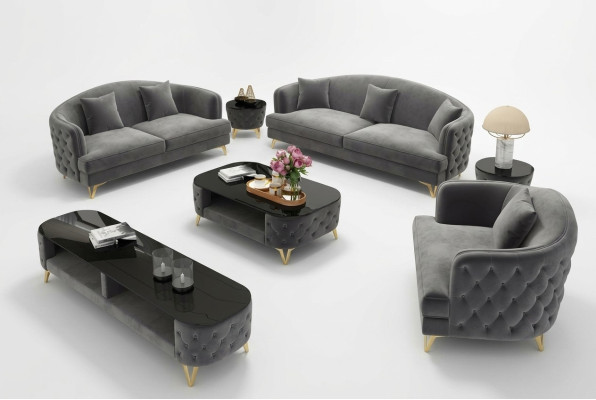 Luksusowy Zestaw sofowy Kanapa Zestaw Podkładek Siedziba Sofa Obcios 321 Siedziba 3-częściowa.