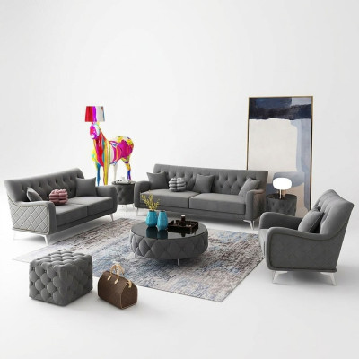 Sofa Kanapa Aksamit Podkładka Siedziba 321 miejsce siedzące Design Kanapy Sofy Materiał Nowość
