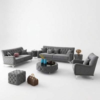 Zestaw sofowy 7 sztuk. Zestaw Sofa miejsce do siedzenia, stolik kawowy Couch Modern Sofas Velvet Sofa Nowość