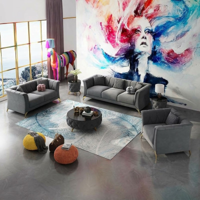 Designerski Zestaw sofowy 3+2+1 miejsce do siedzenia Materiałowe Kanapy Podkładka Ustawić Sofy Kanapa