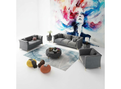 Projektant Chesterfield Zestaw sofowy Sofa Kanapa Zestaw Podkładek Aksamit 321 Siedziba Kanapy