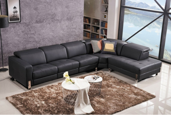 Luksusowa Sofa Skórzana Sofa w kształcie litery L Żywy krajobraz Ustaw Design Nowoczesna Sofa Narożnikowa kanapa